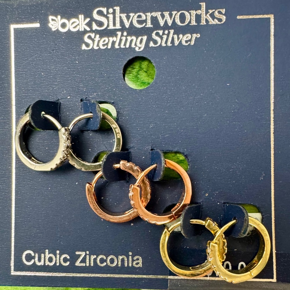 NWT Silverworks Sterling Silver Hoop Earrings